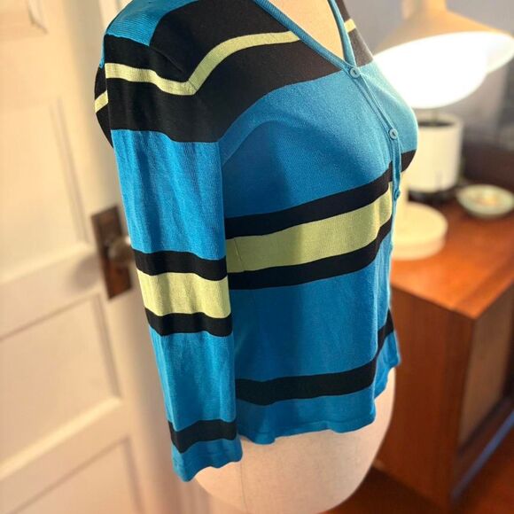 Vtg. Women's Silk Multi Colored Striped Cardigan Size S - Picture 4 of 5